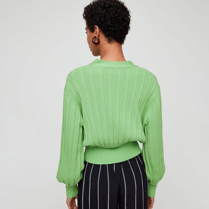 2019 Autumn Women's Cardigan Sweater with V-Neck