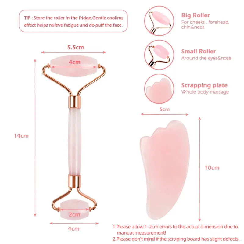 Jade Facial Roller & Gua Sha Set