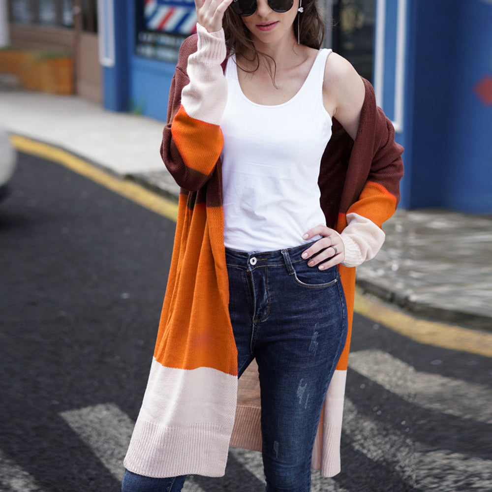 Long Striped Cardigan