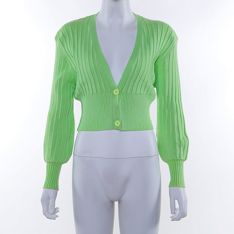 2019 Autumn Women's Cardigan Sweater with V-Neck