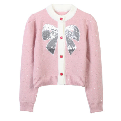 Sequin Bow Cardigan