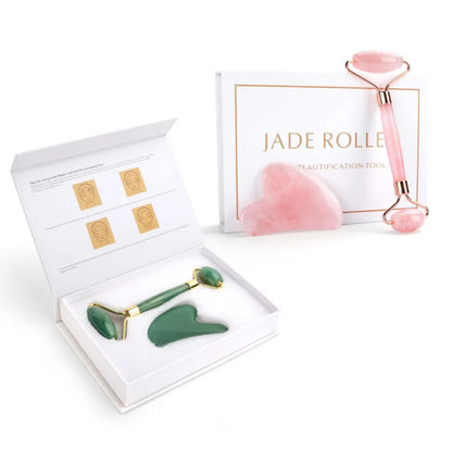 Jade Facial Roller & Gua Sha Set