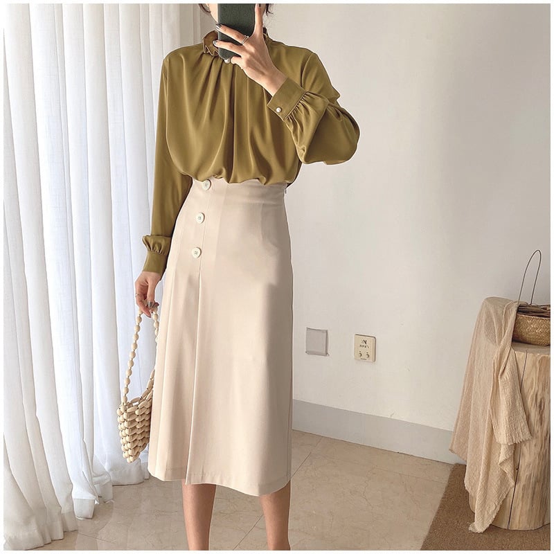 Feminine High-Waist Skirt