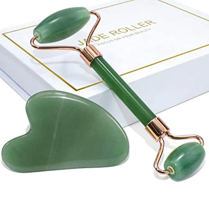 Jade Facial Roller & Gua Sha Set