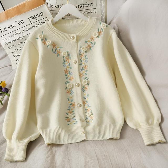Floral Embroidered Cardigan