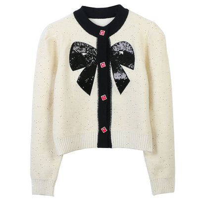 Sequin Bow Cardigan