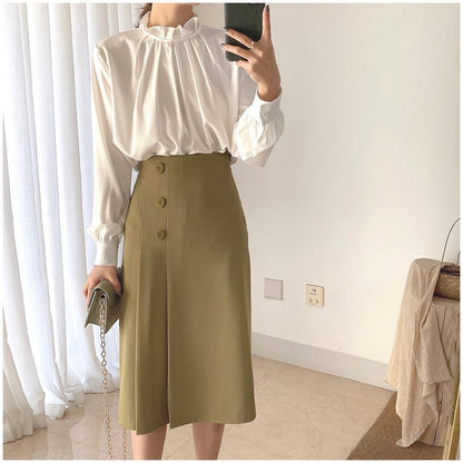 Feminine High-Waist Skirt