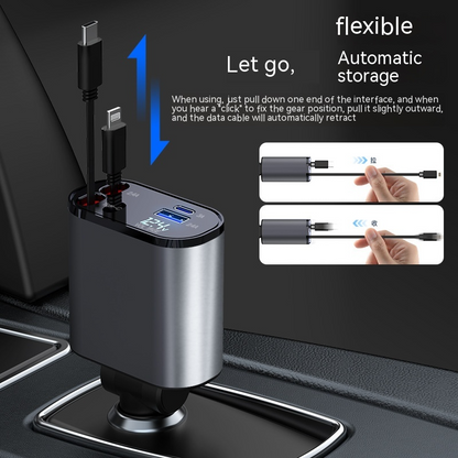 4-in-1 Retractable Fast Car Charger