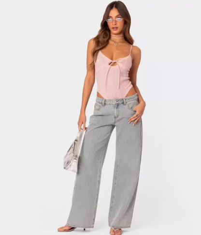 Retro Print Jeans
