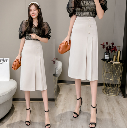 Feminine High-Waist Skirt