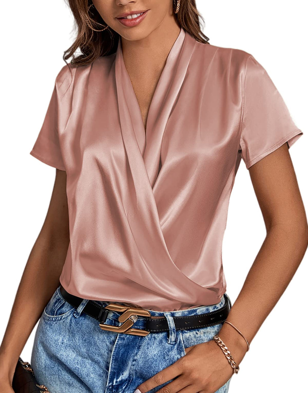 Dusty Pink Wrap Blouse