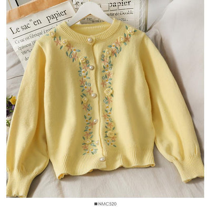Floral Embroidered Cardigan