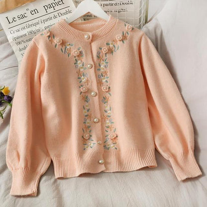 Floral Embroidered Cardigan