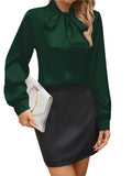Satin Bow-Tie Blouse