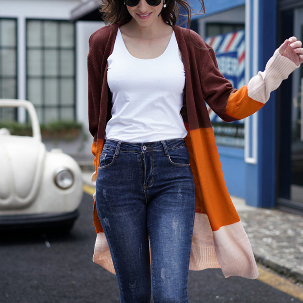 Long Striped Cardigan