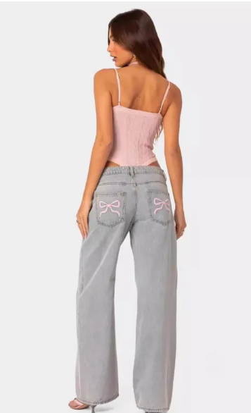 Retro Print Jeans