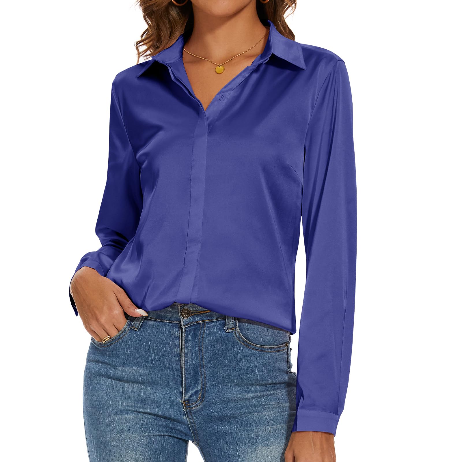 Indigo Silk Blouse