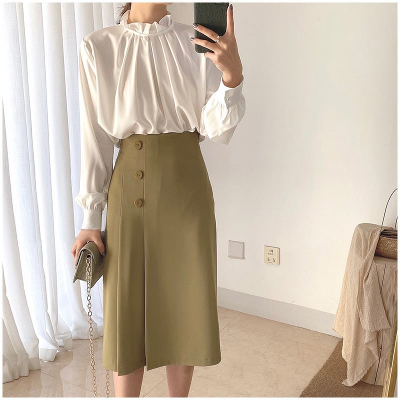 Feminine High-Waist Skirt