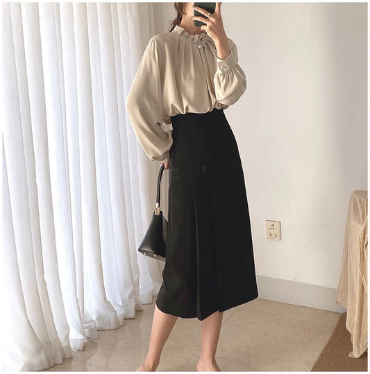 Feminine High-Waist Skirt