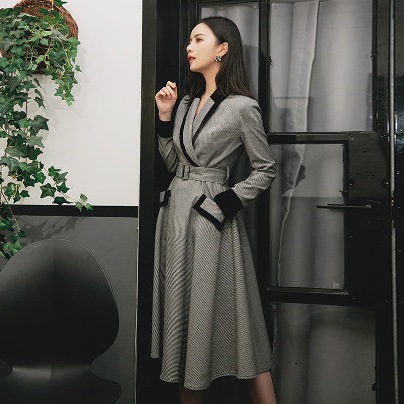 Houndstooth Midi Dress